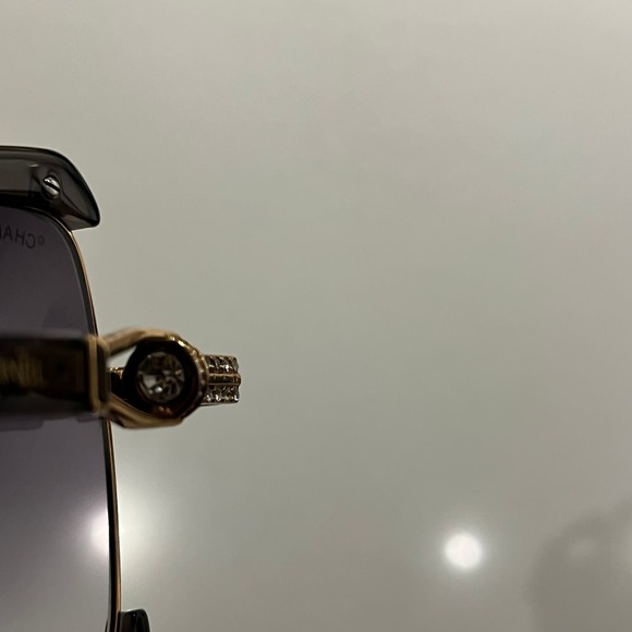 Chanel Women Purple Ombre‎ Diamond Sides Large Lens Sunglasses Oversized